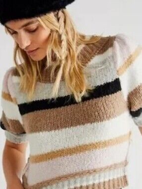 Free People Foxy Stripe Sweater *Small *NWT *Birchwood